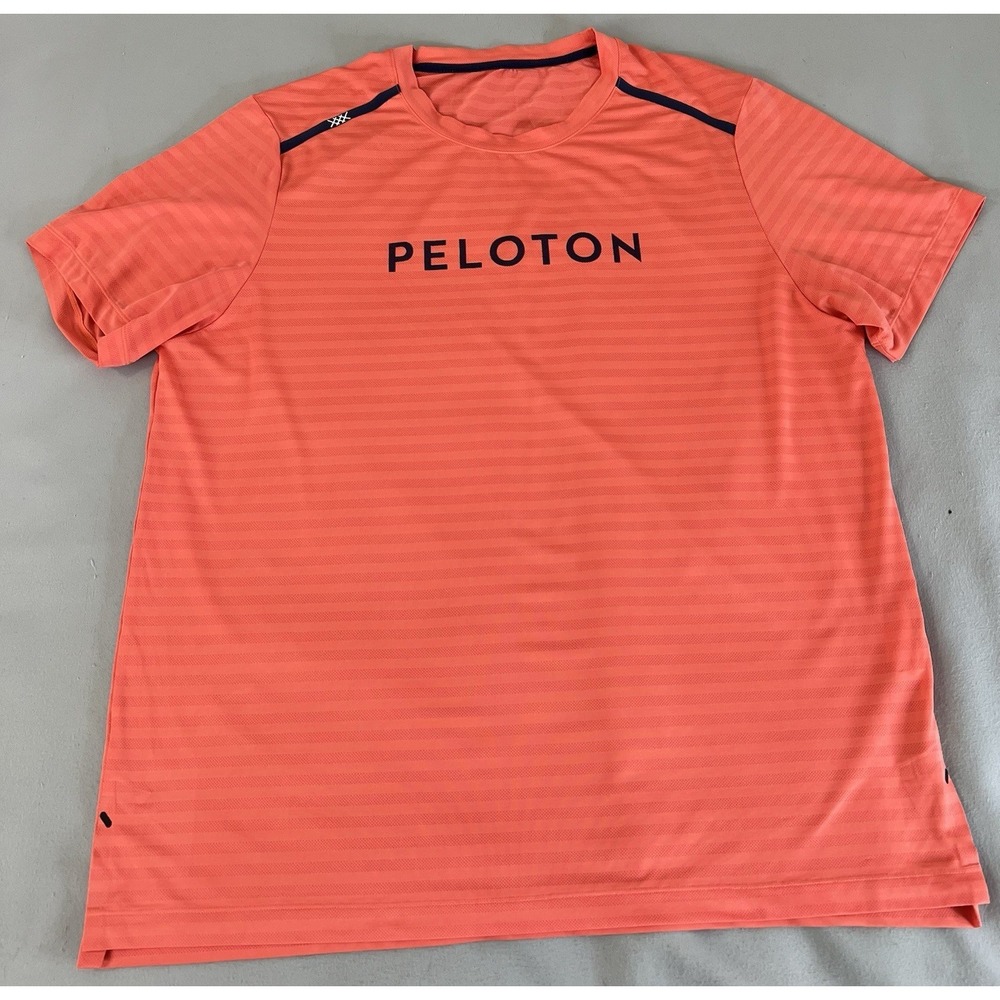 Rhone Peloton Shirt Mens XXL Athletic Short Sleeve Breathable Orange Salmon